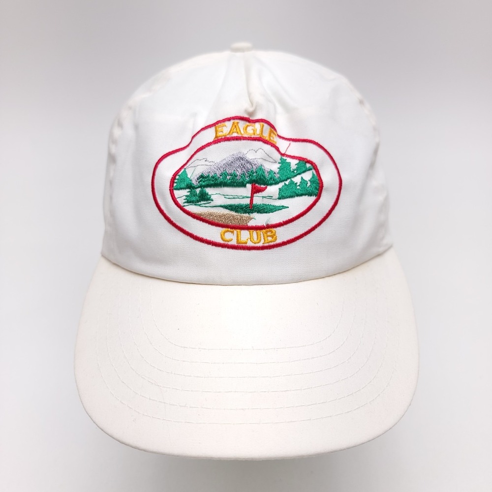 Eagle Club Golf Hat Classic Snapback Off White Dad Cap